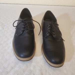 H & M Derby Lace Up Black Shoes Size 8.5